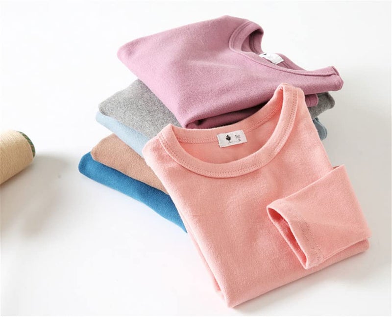 Niyage Toddler Soft Thick Crewneck Tee Tops Girls Comfort Basic Long Sleeve T-Shirt Dark Green 120 - Image 3